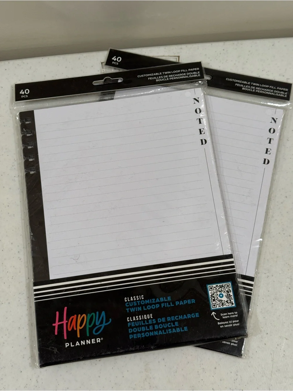 NEW Happy Planner Classic Twin Loop Fill Paper - Noted Lined Refill Trio